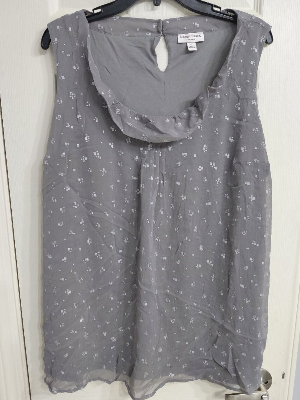 Gray Geometric Print Maternity Blouse